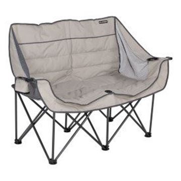 Picture of Camping Chair; Loveseat; 58-1/2 Inch Length x 36-1/4 Inch Height x 24-1/2 Inch Depth; 500 Pound Weight Capacity; Foldable; Sand  Part #06-8485