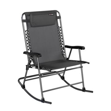 Picture of Camping Chair; Stargazer; Rocking Chair; 36 Inch Depth x 28-1/4 Inch Width x 41-1/2 Inch Height; 300 Pound Weight Capacity; Foldable; Dark Gray  Part #06-7724