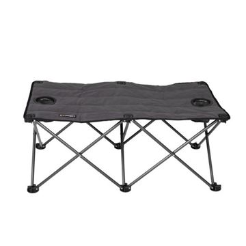 Picture of Camping Ottoman; Campfire; Use As Footrest/ Chair/ Table; 42 Inch Length x 22 Inch Width x 18 Inch Height; 300 Pound Weight Capacity; Folding; Dark Gray  Part #06-1051