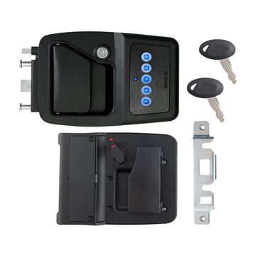 Picture of Entry Door Lock; Paddle Type; With Dead Bolt; Keyed-A-Like Entry Handle With Bluetooth And Close Field Technology; With Intelligent Touch Recognition Technology; For Motorhomes  Part #20-0724