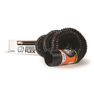 Picture of Sewer Hose; RhinoFLEX ™; 10 Foot Length; 32 Inch Compressed Length; 23 Mils Polyolefin Reinforced With Steel Wire; Black Hose; Hose Only Part# 20303 39671
