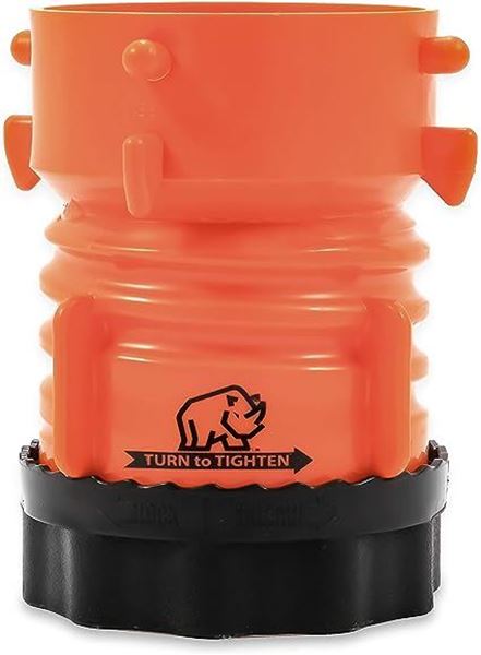 Picture of Sewer Hose Connector; RhinoFLEX ™; For Connecting Sewer Hose to RV; Swivel Lug; Bayonet Fitting; With Locking Ring; Orange Part# 20308 39773 