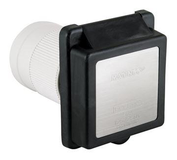 Picture of Marinco Outdoor/Indoor Receptacle 50A/125/250V Part# 19-1690   6353ELRV.BLK
