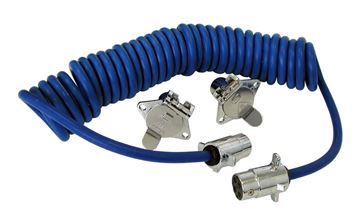 Picture of Trailer Wiring Connector Extension; Flexo-Coil ™; Fits 4 Wire Plug And Socket; Expands Up To Over 8 Feet; With Plugs And Sockets Part# 164 