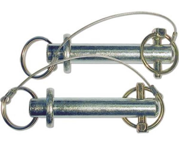 Picture of Trailer Hitch Pin; Bar Type; With Pin Clip; Set Of 2; With Large Base Pin/ Cable And Lynch Pin Part# 38338 910029 