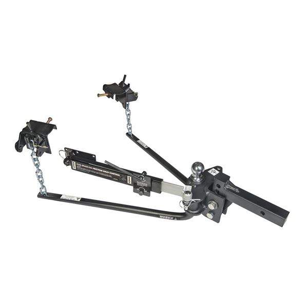 Picture of Weight Distribution Hitch; Husky Round Bar; Round Bar; 400 to 600 Pound Tongue Weight; 6000 Pound Gross Trailer Weight; Includes 10 Inch Shank; With 2-5/16 Inch Ball; With Sway Control Package Part# 31986 