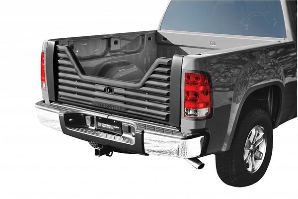 Picture of Tailgate; 4000 Series; Vented; V Shape Louvered; Lockable; Glass Filled Composite; Black Part# 60121 VGT-70-4000