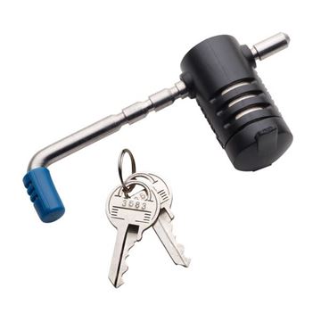 Picture of Trailer Coupler Lock; Bent Pin; With Keyed Lock; Stainless Steel; Adjustable Coupler Latch Lock; Single; With 6 Locking Position From 9/16 Inch Length To 2-3/4 Inch Length Part# 39720 2847DAT