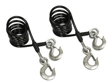 Picture of Trailer Safety Cable; 10000 Pound Rated; 7 Foot Length; Plastic Coated Steel; With Snap Hooks; Set of 2 Part# 30939 BX88197 