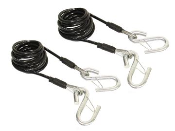 Picture of Trailer Safety Cable; 7500 Pound Rated; 7 Foot Length; Plastic Coated Steel; S-Hook; Set of 2 Part# 30938 BX88196
