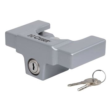 Picture of Trailer Coupler Lock; Fits 2 and 2-5/16 Inch Flat and Lip Couplers; Powder Coated; Grey; With 2 Keys Part# 23081