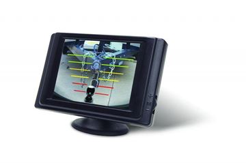 Picture of Backup Camera; Mounts Behind License Plate; 3-1/2 Inch Color Monitor; 3 Detection Zones/ Distance Meters; With Audible Alerts; Black Housing Part# 50234 50002 