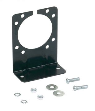 Picture of Trailer Wiring Connector Mounting Bracket; For Use With 7 RV Blade and 6 Pole Round Vehicle End Socket; Bolt-On; Angled Part# 48615