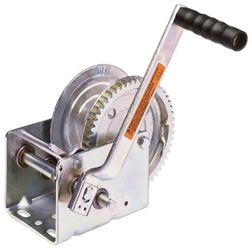 Picture of Trailer Boat Winch; Heavy Duty; Two Speed Hand Operated; 2000 Pound Line Pull Capacity; Cable Not Included; 9-1/2 Inch Handle Length Part# 14725 