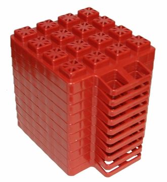 Picture of Leveling Block; Stackers; Use to Level RV While Parked; Interlocking Blocks; Safe Up To 40000 Pound Gross Vehicle Weight; Red; Plastic; Set of 10 Part# 30727 A10-0918 