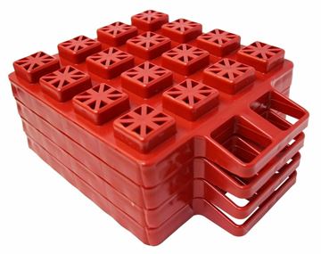 Picture of Leveling Block; Stackers; Use to Level RV While Parked; Interlocking Blocks; Safe Up To 40000 Pound Gross Vehicle Weight; Red; Plastic; Set of 4 Part# 30726 A10-0916 