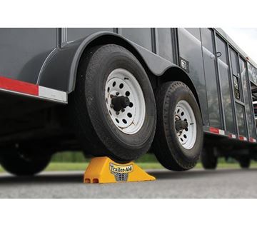 Picture of Trailer Tire Change Ramp; Trailer Aid ™ PLUS; Use With Tandem Axle Trailers To Change A Flat Tire; 5-1/2 Inch Lift Height; 15,000 Pound Weight Rating; Yellow Part# 15-0458