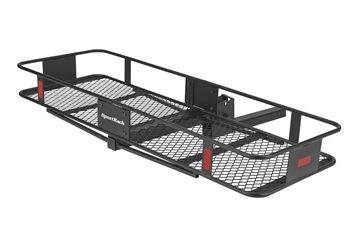 Picture of Trailer Hitch Cargo Carrier; 2 Inch Receiver; 500 Pound Capacity; 60 Inch Length x 20 Inch Width x 6 Inch Height; Mesh Rack; Folding; Black Part# 81144 SR9851