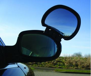 Picture of Blind Spot Mirror; Aero; Single; Without Turn Signal Indicator; Adjustable; Wide View Convex Glass; Black Part# MIL-3100 