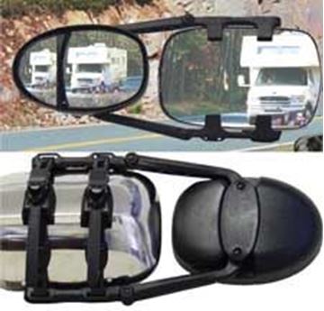 Picture of Exterior Towing Mirror; Dual Head XLR Ratchet Clip-On; Manual; Black Part# 31607 30-0083 