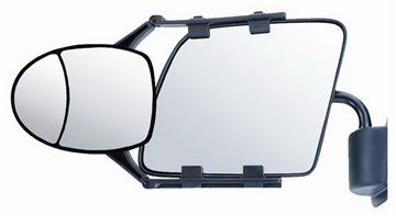 Picture of Exterior Towing Mirror; Clip On; Dual 4-1/4 x 5-3/4 Inch Flat Mirror with 2-3/4 x 4-1/2 Inch Convex Blindspot; Adjustable; Glass Manual Adjust; Without Turn Signal Indicator; Without Heat; Non-Folding; Black; Single Part# 39986 11953
