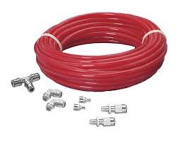 Picture of Air Line; 1/4 Inch Diameter; 18 Foot Length; Red; Includes Two 1/4 Inch NPT Elbow Fittings/One Union Tee/Two Inflation Valves Part# 30754 2012