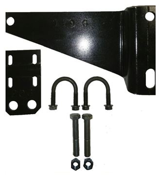 Picture of Many Vehicles; Steering Stabilizer Bracket; With Anchor Bracket/ Tie Rod Bracket/ 3/8 X 1-5/8 Inch U-Bolt Kit/ Two 1/2-13 Hex Nut/ Two 1/2-13 X 3 Bolts Part# 39010 F-119K2.5 