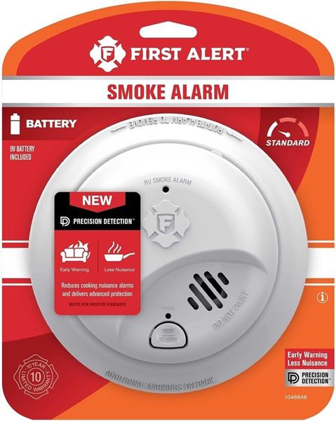 Picture of First Alert Battery-operated Ionization Sensor Smoke Detector , White Part# 08-7376  1046846