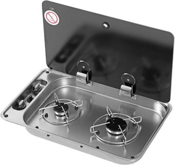 Picture of Dual Burner Drop In Cook Top With Glass Lid Part # 08-5872  3045AST