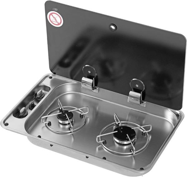 Picture of Dual Burner Drop In Cook Top With Glass Lid Part # 08-5872  3045AST