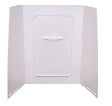 Picture of Shower Surround; Better Bath; 1 Piece Design; 24 Inch Length x 36 Inch Width x 59 Inch Height Bath Surround; White; Smooth Surface With Picture Frame Detail; ABS Plastic; For Use With 36 Inch Bathtub; With Single Wall Shelf Part# 21488 210305 
