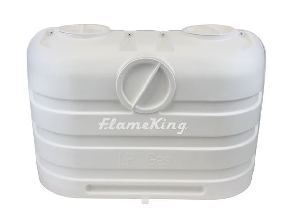 Picture of Flame King 20 Lb. Propane Tank Cover White Part# 08-6885  YSN-PCC-RV20-WHT