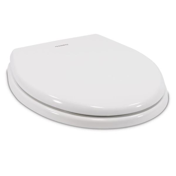 Picture of Toilet Seat; Elongated; Closed Front; Slow Close Seat And Lid; Replacement For Dometic 210 Traveller Lite Model Toilet; White; With Cover Part# 20773  385312113